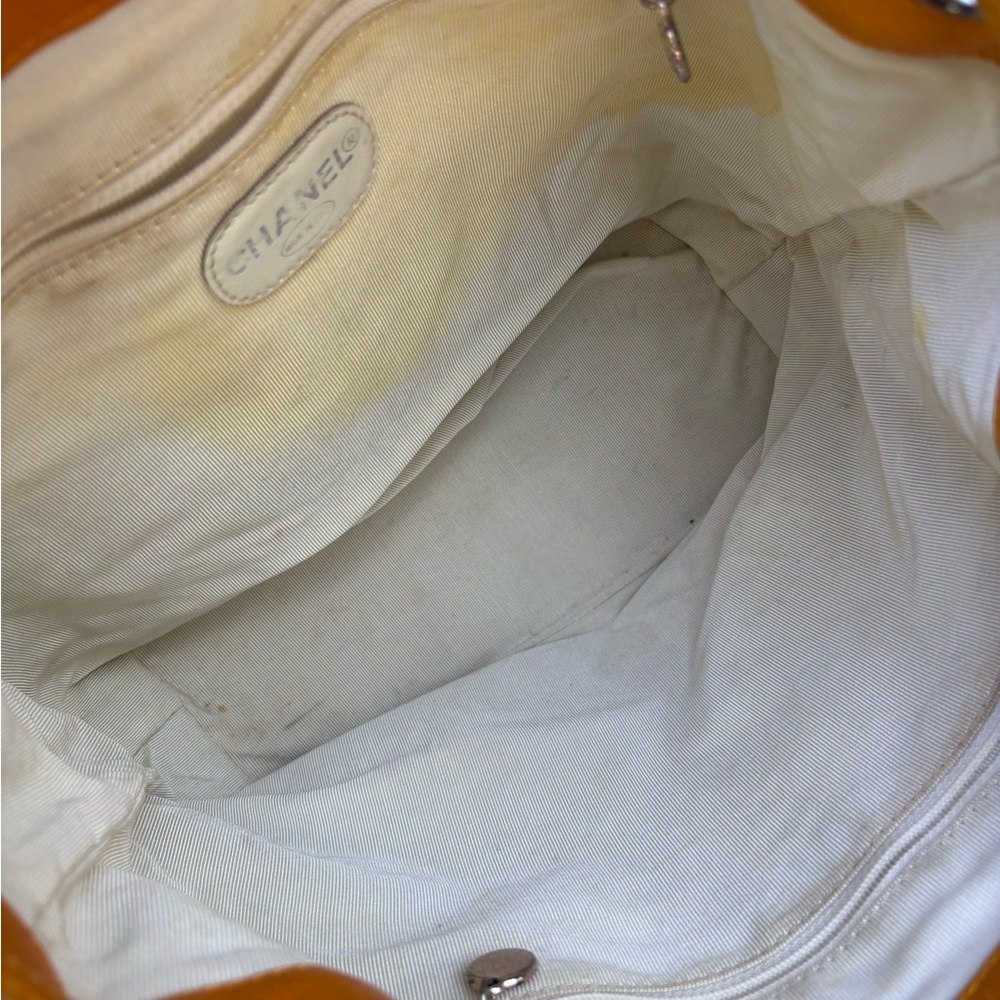 Authentic CHANEL Mustard caviar leather quilted drawstring backpack - Picture 12 of 15